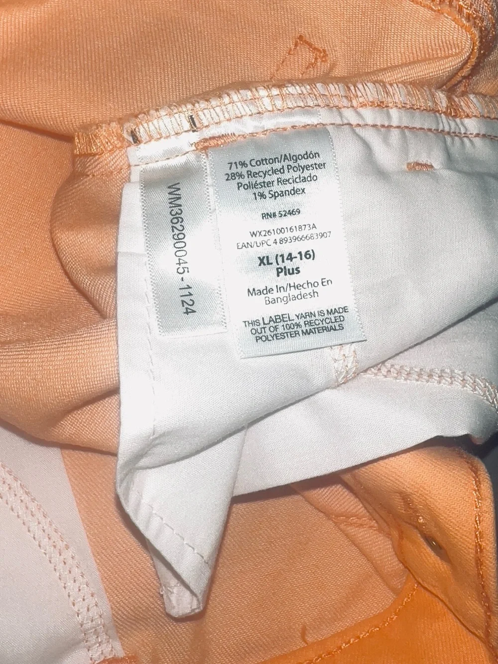 wonder nation Orange/Peach Casual Cotton Blend Jean Shorts
